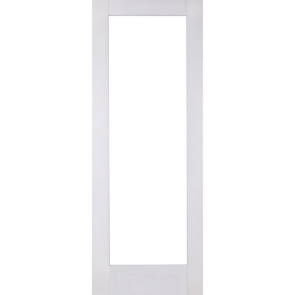 White Shaker 1 Light Clear Glass Internal Door Pair