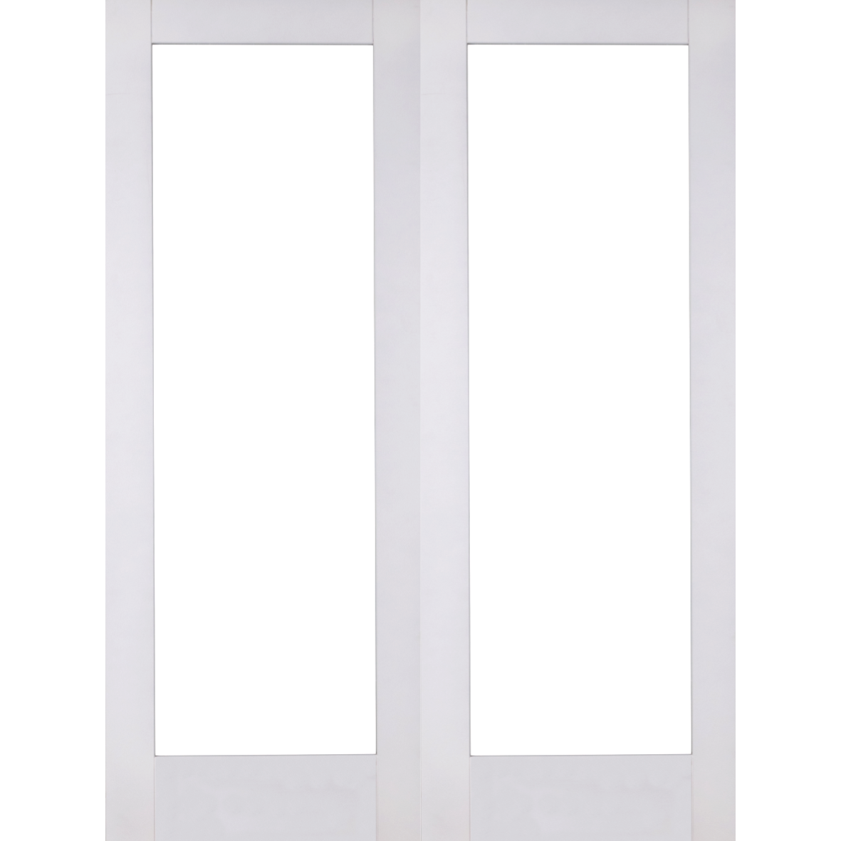 White Shaker 1 Light Clear Glass Rebated Internal Door Pair, Door Pair ...