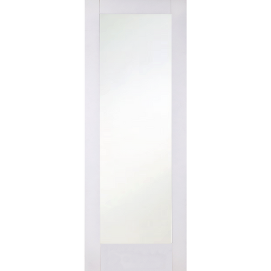 White Primed Shaker 1 Light Frosted Glass Internal Door