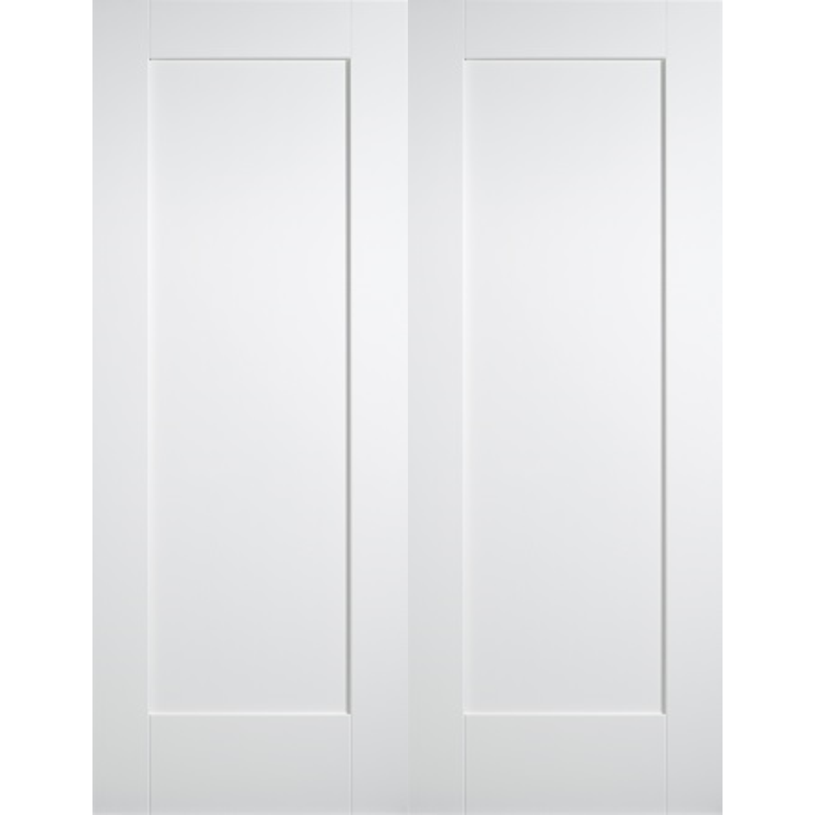 White Shaker 1 Panel Internal Door Pair