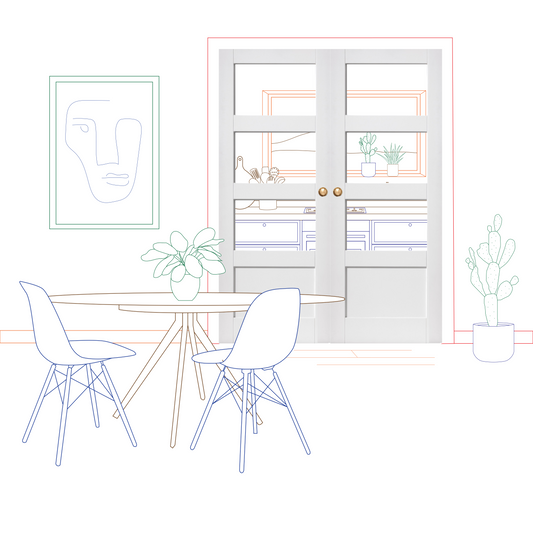 White Shaker 3 Light Clear Glass Rebated Internal Door Pair