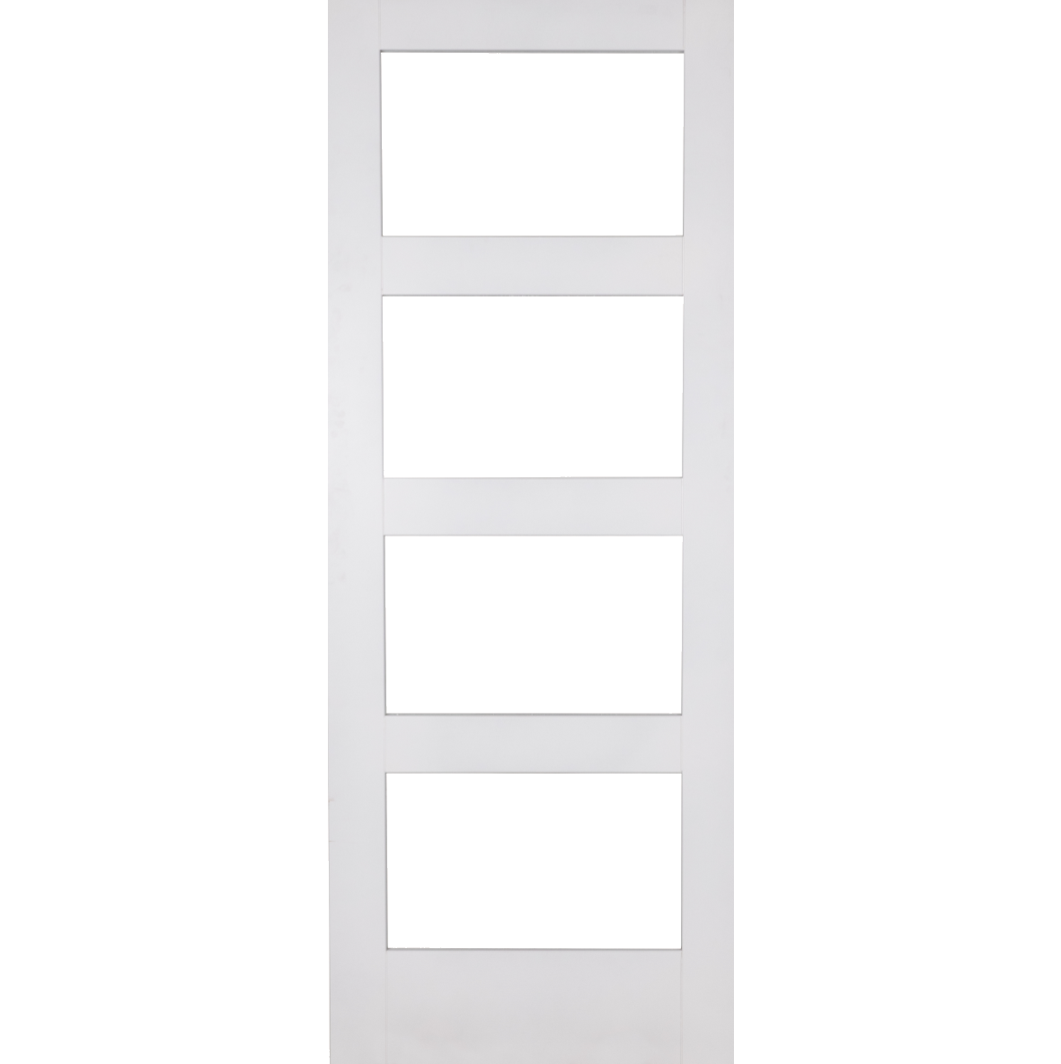 Primed Shaker 4 Light Clear Glass Sliding Door System