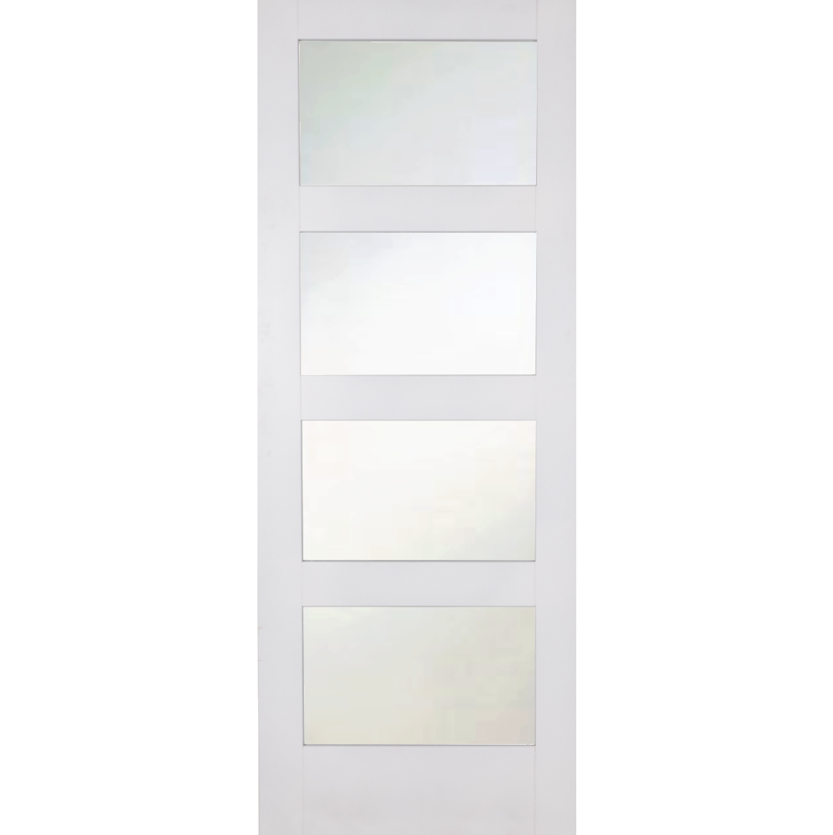 White Shaker 4 Light Frosted Glass Internal Door Pair