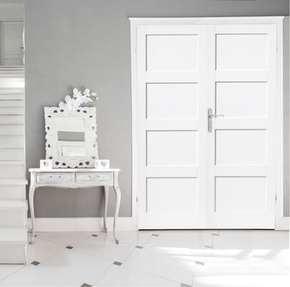 White Shaker 4 Panel Internal Door Pair