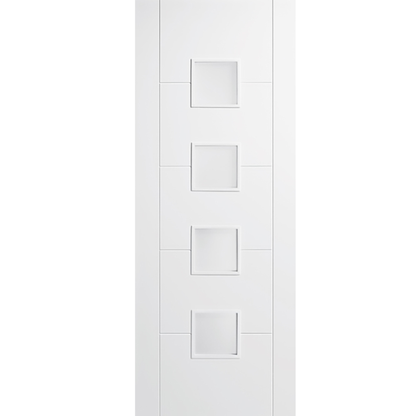 LPD White Primed Vancouver 4L Frosted Glazed Internal Door