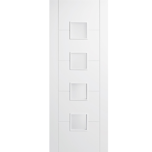 LPD White Primed Vancouver 4L Frosted Glazed Internal Door