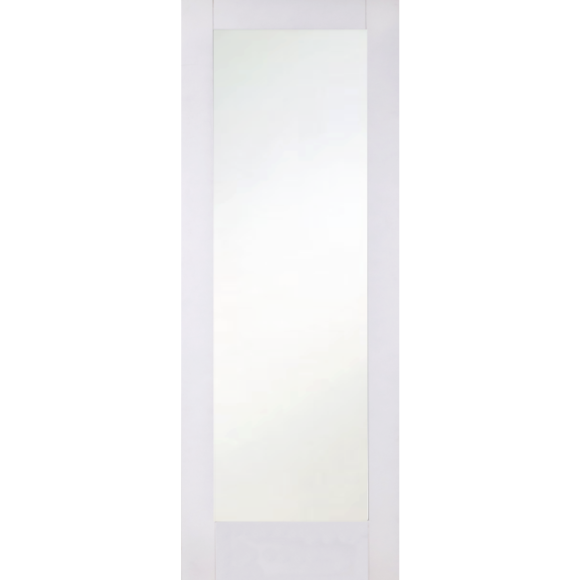 White Primed Shaker 1 Light Frosted Glass Sliding Door System