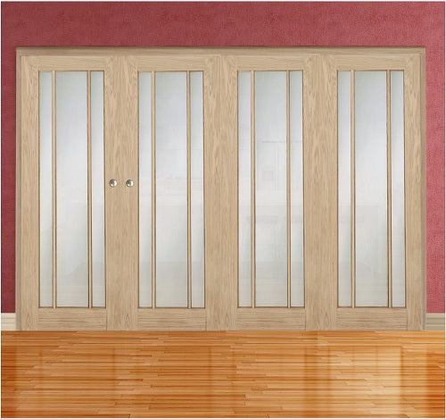 Oak Langdale Frosted Glass Bifold System