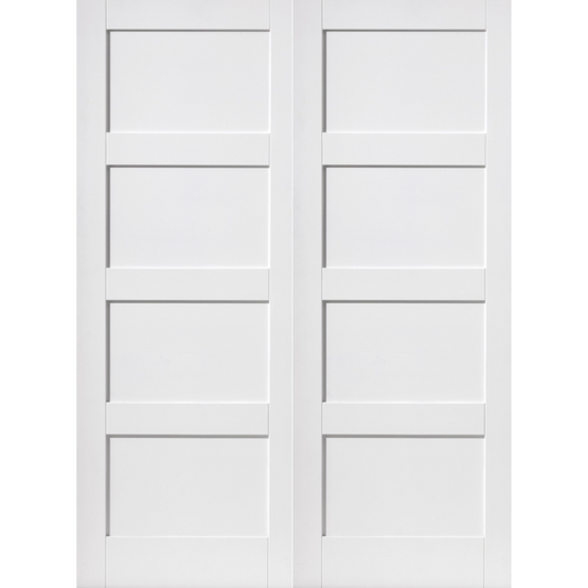 White Shaker 4 Panel Internal Door Pair