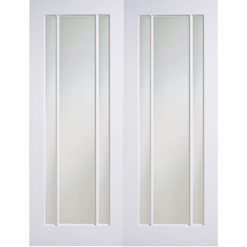 White Langdale Frosted Glass Door Pair