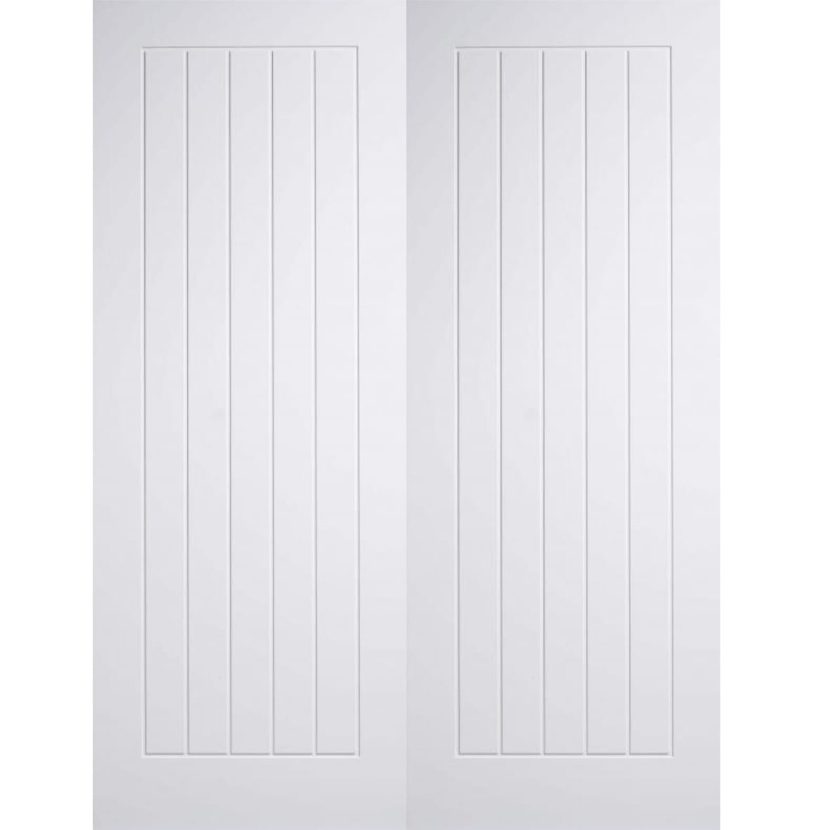 White Primed Mexicana Internal Door Pair