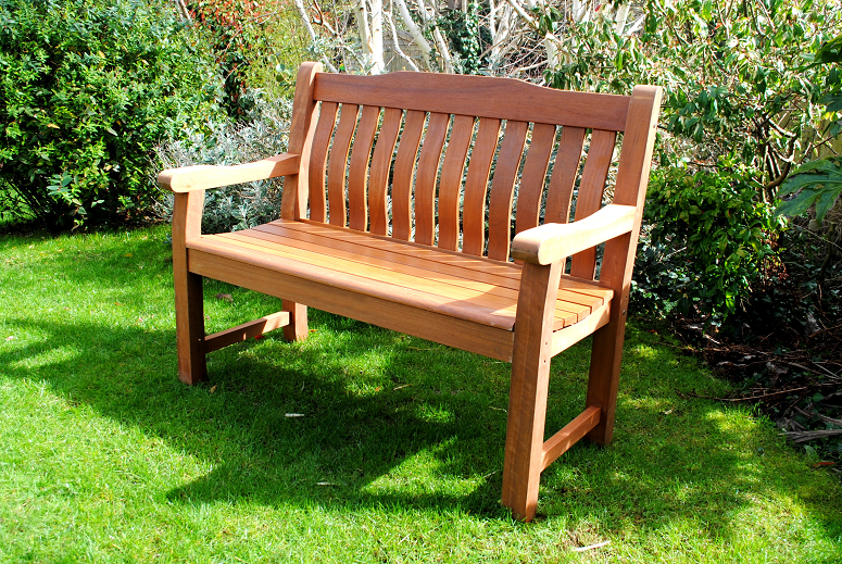 2 Seater Luxury Hardwood Garden Bench 4ft Green Tree Doors - Luxury Wooden Garden Furniture Uk